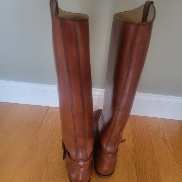 FRYE Riding Monogram High Pull On Boots in Cognac Size 11B - Picture 3 of 7